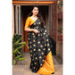 Generic Women's Silk Printed Saree With Unstitched Blouse 5.5Mtr (Yellow) - MYLUXURY LANE ENTERPRISE