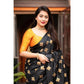 Generic Women's Silk Printed Saree With Unstitched Blouse 5.5Mtr (Yellow) - MYLUXURY LANE ENTERPRISE