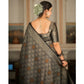 Generic Women's Silk Printed Saree With Unstitched Blouse 5.5Mtr (Black) - MYLUXURY LANE ENTERPRISE