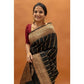 Generic Women's Silk Printed Saree With Unstitched Blouse 5.5Mtr (Black) - MYLUXURY LANE ENTERPRISE