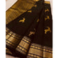 Generic Women's Silk Printed Saree With Unstitched Blouse 5.5Mtr (Black) - MYLUXURY LANE ENTERPRISE