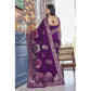 Generic Women's Silk Printed Saree With Unstitched Blouse 5.5Mtr (Purple) - MYLUXURY LANE ENTERPRISE