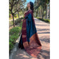 Generic Women's Silk Printed Saree With Unstitched Blouse 5.5Mtr (Blue) - MYLUXURY LANE ENTERPRISE