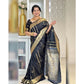 Generic Women's Silk Printed Saree With Unstitched Blouse 5.5Mtr (Black) - MYLUXURY LANE ENTERPRISE