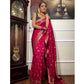 Generic Women's Silk Printed Saree With Unstitched Blouse 5.5Mtr (Rani Pink) - MYLUXURY LANE ENTERPRISE