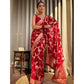 Generic Women's Silk Printed Saree With Unstitched Blouse 5.5Mtr (Red) - MYLUXURY LANE ENTERPRISE