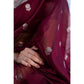 Generic Women's Cotton Printed Saree With Unstitched Blouse 5.5Mtr (Maroon) - MYLUXURY LANE ENTERPRISE