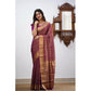 Generic Women's Silk Printed Saree With Unstitched Blouse 5.5Mtr (Wine) - MYLUXURY LANE ENTERPRISE
