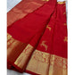 Generic Women's Silk Printed Saree With Unstitched Blouse 5.5Mtr (Red) - MYLUXURY LANE ENTERPRISE
