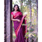 Generic Women's Silk Printed Saree With Unstitched Blouse 5.5Mtr (Purple) - MYLUXURY LANE ENTERPRISE