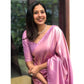 Generic Women's Silk Printed Saree With Unstitched Blouse 5.5Mtr (Pink) - MYLUXURY LANE ENTERPRISE