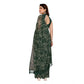Generic Women's Zalar Lace Georgette Printed Ready-to-Wear Saree With Unstitched Blouse 5.5 Mtr (Green) - MYLUXURY LANE ENTERPRISE