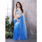 Generic Women's Small Lace Georgette Solid Ready-to-Wear Saree With Unstitched Blouse 5.5 Mtr (Grey-Blue) - MYLUXURY LANE ENTERPRISE