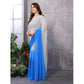 Generic Women's Small Lace Georgette Solid Ready-to-Wear Saree With Unstitched Blouse 5.5 Mtr (Grey-Blue) - MYLUXURY LANE ENTERPRISE