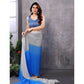 Generic Women's Small Lace Georgette Solid Ready-to-Wear Saree With Unstitched Blouse 5.5 Mtr (Grey-Blue) - MYLUXURY LANE ENTERPRISE