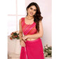 Generic Women's Small Lace Georgette Embellished Ready-to-Wear Saree With Unstitched Blouse 5.5 Mtr (Dark Pink) - MYLUXURY LANE ENTERPRISE