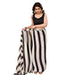 Generic Women's Small Lace Georgette Striped Ready-to-Wear Saree With Unstitched Blouse 5.5 Mtr (Black-White) - MYLUXURY LANE ENTERPRISE