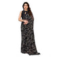 Generic Women's Zalar Lace Georgette Printed Ready-to-Wear Saree With Unstitched Blouse 5.5 Mtr (Black) - MYLUXURY LANE ENTERPRISE