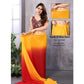 Generic Women's Small Lace Georgette Solid Ready-to-Wear Saree With Unstitched Blouse 5.5 Mtr (Red-Orange) - MYLUXURY LANE ENTERPRISE