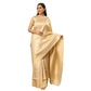Generic Women's Silk Printed Saree With Unstitched Blouse 5.5Mtr (Gold) - MYLUXURY LANE ENTERPRISE