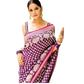 Generic Women's Silk Printed Saree With Unstitched Blouse 5.5Mtr (Purple) - MYLUXURY LANE ENTERPRISE