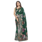 Generic Women's Silk Printed Saree With Unstitched Blouse 5.5Mtr (Green) - MYLUXURY LANE ENTERPRISE