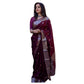 Generic Women's Cotton Printed Saree With Unstitched Blouse 5.5Mtr (Maroon) - MYLUXURY LANE ENTERPRISE