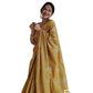 Generic Women's Silk Printed Saree With Unstitched Blouse 5.5Mtr (Yellow) - MYLUXURY LANE ENTERPRISE