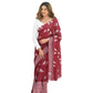 Generic Women's Silk Printed Saree With Unstitched Blouse 5.5Mtr (Maroon) - MYLUXURY LANE ENTERPRISE