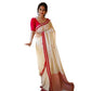 Generic Women's Cotton Printed Saree With Unstitched Blouse 5.5Mtr (White) - MYLUXURY LANE ENTERPRISE