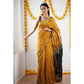 Generic Women's Cotton Printed Saree With Unstitched Blouse 5.5Mtr (Yellow) - MYLUXURY LANE ENTERPRISE