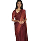 Generic Women's Silk Printed Saree With Unstitched Blouse 5.5Mtr (Maroon) - MYLUXURY LANE ENTERPRISE