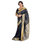 Generic Women's Silk Printed Saree With Unstitched Blouse 5.5Mtr (Black) - MYLUXURY LANE ENTERPRISE