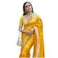 Generic Women's Silk Printed Saree With Unstitched Blouse 5.5Mtr (Yellow) - MYLUXURY LANE ENTERPRISE