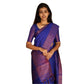 Generic Women's Silk Printed Saree With Unstitched Blouse 5.5Mtr (Blue) - MYLUXURY LANE ENTERPRISE
