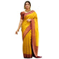 Generic Women's Silk Printed Saree With Unstitched Blouse 5.5Mtr (Yellow) - MYLUXURY LANE ENTERPRISE
