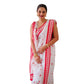 Generic Women's Cotton Printed Saree With Unstitched Blouse 5.5Mtr (White-Pink) - MYLUXURY LANE ENTERPRISE