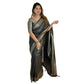 Generic Women's Silk Printed Saree With Unstitched Blouse 5.5Mtr (Black) - MYLUXURY LANE ENTERPRISE