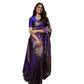 Generic Women's Silk Printed Saree With Unstitched Blouse 5.5Mtr (Purple) - MYLUXURY LANE ENTERPRISE
