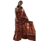 Generic Women's Silk Printed Saree With Unstitched Blouse 5.5Mtr (Maroon) - MYLUXURY LANE ENTERPRISE
