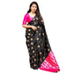 Generic Women's Silk Printed Saree With Unstitched Blouse 5.5Mtr (Pink) - MYLUXURY LANE ENTERPRISE