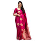 Generic Women's Silk Printed Saree With Unstitched Blouse 5.5Mtr (Pink) - MYLUXURY LANE ENTERPRISE