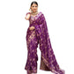 Generic Women's Silk Printed Saree With Unstitched Blouse 5.5Mtr (Purple) - MYLUXURY LANE ENTERPRISE