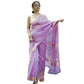 Generic Women's Cotton Printed Saree With Unstitched Blouse 5.5Mtr (Lavender) - MYLUXURY LANE ENTERPRISE