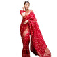 Generic Women's Silk Printed Saree With Unstitched Blouse 5.5Mtr (Red) - MYLUXURY LANE ENTERPRISE