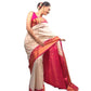 Generic Women's Silk Printed Saree With Unstitched Blouse 5.5Mtr (White-Pink) - MYLUXURY LANE ENTERPRISE
