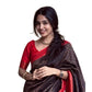 Generic Women's Silk Printed Saree With Unstitched Blouse 5.5Mtr (Brown) - MYLUXURY LANE ENTERPRISE