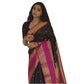 Generic Women's Silk Printed Saree With Unstitched Blouse 5.5Mtr (Black-Pink) - MYLUXURY LANE ENTERPRISE