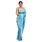 Generic Women's Silk Printed Saree With Unstitched Blouse 5.5Mtr (Sky Blue) - MYLUXURY LANE ENTERPRISE