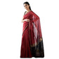Generic Women's Cotton Printed Saree With Unstitched Blouse 5.5Mtr (Red) - MYLUXURY LANE ENTERPRISE